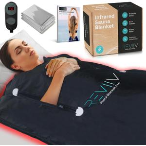 Portable Sauna Blanket with Zipper Arm Holes - 6 ft x 3 ft Far Infrared Sauna Blanket for Detoxification with 10x Bonus Thermal Wraps - Infrared Saunas for Home, 113-176℉