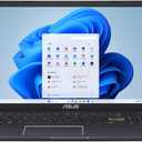 ASUS 15.6 Vivobook Go Slim Laptop, Thin & Portable for Student Study, Intel Dual Core N4500, 4GB RAM, 128GB SSD, Windows 11, Star Black, L510KA-ES04