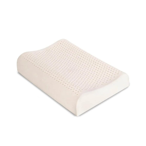 KLUFO C-Shaped 100% Natural Latex Pillow, Contour Pillow, Ergonomic, Hypoallergenic, Cool, Soft and Comfortable (58 × 38 ×8/10 cm, White), 1 Pillows with Cover
