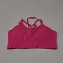 RUNNING GIRL Sports Bras for Women Pack Criss Cross Back Sexy Strappy Sports Bra Seamless Padded Yoga Bra with Removable Cups (Medium, Hot Pink)