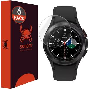Skinomi Screen Protector Compatible with Samsung Galaxy Watch 4 Classic (46mm)(6-Pack) Clear TechSkin TPU Anti-Bubble HD Film