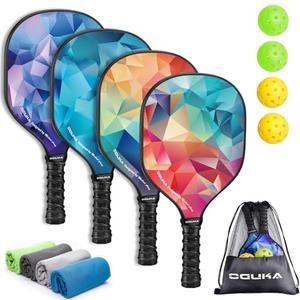 Oguka Pickleball Paddles,Lightweight Pickleball Paddles Set of 4, 2 Pickleball Balls, 4 Cooling Towels, Premium Pickleball Rackets for Beginners & Pros