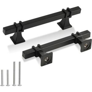 Cabinet Pulls Matte Black Cabinet Handles, 2 Pack 3-3/4 Inch Kitchen Door Cupboard Wardrobe Drawer Handles, Cabinet Hardware Bar Drawer Pulls, 96mm Hole Centers Cabinet Pulls Matte Black Cabinet Handles, 2 Pack 3-3/4 Inch Kitchen Door Cupboard Wardrobe Drawer Handles, Cabinet Hardware Bar Drawer Pulls, 96mm Hole Centers