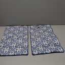 Designer Throw Pillow Covers Set of 2,Chinoiserie Blue Elegant Linen with Striped Floral Pattern Pillow Cover,Decorative Lumbar Pillowcases Cushion for Bed Living Room Outdoor Car,12"x20