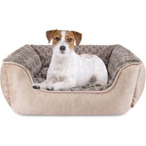 JOEJOY Rectangle Dog Bed for Large Medium Small Dogs Machine Washable Sleeping Dog Sofa Bed NonSlip Bottom Breathable Soft Puppy Bed Durable Orthopedic Calming Pet Cuddler, Multiple Size, Beige