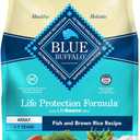 Blue Buffalo Life Protection Formula Adult Dry Dog Food, Helps Build and Maintain Strong Muscles, Made with Natural Ingredients, Fish & Brown Rice Recipe, 15-lb Bag (EXP 04/06/27)