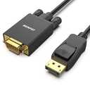 BENFEI DisplayPort to VGA Cable, 6ft 1.8M Display Port of Computer/Laptop to VGA of Monitor/Projector Gold-Plated Adapter (Not Bidirectional,Not Compatible with HDMI or USB)