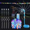 Tatub Trampoline Accessories for Kids, Fits 8-16FT Trampoline Stakes/Sprinkler/50FT Lights, Heavy Duty Anchor Kit, Net Friendly Sprinkler, Outdoor Waterproof Lights, 3 in 1