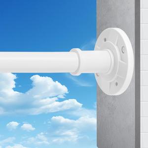 Shower Curtain Rod 31-88 In Adjustable Pole Heavy Duty White Tension Rods Spring Drilling and No Drilling Shower Rod for Bathroom Window Anti-Slip Never Rust