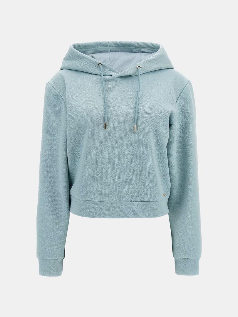 Guess Peony Logo Ocean Hoodie Sweatshirt , Size M