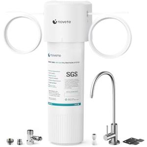 NOVETE Under Sink Water Filter, 3-Years, 30000 Gallons, Reduce 99.5% Chlorine, PFAS, Bad Taste, NSF/ANSI 42/372, Water Filtration System with Stainless Faucet, USA Tech, Do Not Reduce TDS, UWF0A-KPC