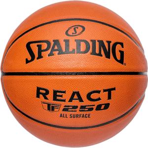 Spalding Indoor Outdoor Basketballs | All Surface Composite Cover | Sizes 29.5", 28.5", 27.5" (React TF-250 - Orange)