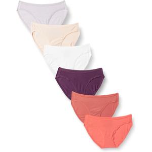 Amazon Essentials Women's Breathable Cotton Bikini Brief Underwear with Full Coverage, Multipacks, X-Small