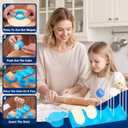 Silicone Cake Pop Mold Set, Round Cake Pop Cutter with Pusher, Tray and 50 Sticks, 15-Hole Cake Pop Holder, DIY Baking Molds Kit for Parties, Wedding, Home Desserts Making - Blue