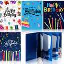 AmazingSpark 4 Set Birthday Gift Card Booklet Cardboard Mini Birthday Money Holder Book for Cash Multiple Money Gift Booklet Party Favor Surprise Card Sleeve Book for Teacher Employee Appreciation