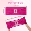 Joccun 30 PCS Spandex Chair Sashes Bows Stretch Chair Cover Band with Buckle Slider Universal Elastic Chair Ties for Wedding Banquet Party Event Decoration (Fuchsia)