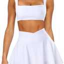 OZICERD Two Piece Tennis Skirt Sets for Women 2 Piece Mini Skirt Set Going Out Golf Skort Athletic Skirts Pickleball Outfit Size M