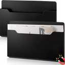 2 Pack Magnetic File Holder Large Magnetic Pocket Wall Hanging Magazine Organizer Paper Mail Letters for Refrigerator Classroom Locker Whiteboard (Horizontal, Black Color,13.8 x 8.3 Inches)