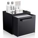 Disposable Face Towel Storage Box Compatible with Clean Skin Club Clean Towel XL Acrylic Cosmetic Organizer Container Box Facial Towels Holder with Drawer Wall-Mounted (Glossy Black)