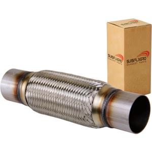 Exhaust Flex Pipe Universal Type 100% Stainless Steel For Heavy Duty and Cars (1 PC, 2.5X8X12)