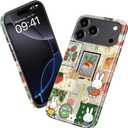 MERRO for iPhone 17 Pro Max Case - Wireless Charging Compatible - Dual-Layer Hard Shell & Silicone Cover - Protective Phone Case with Cute Wildflower Designs for Women - Cute Collage