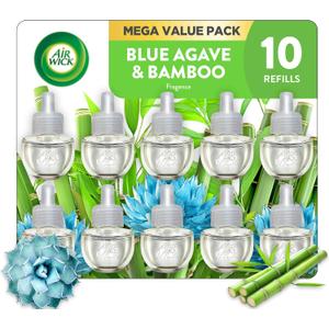 Air Wick Plug in Scented Oil Refill, 10ct, Blue Agave and Bamboo, Air Freshener, Essential Oils (6.7 Fl Oz (Pack of 1))