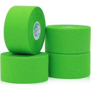 OK TAPE Athletic Sports Tape4 Packs) - 45ft Per Roll Very Strong Tape for Athlete & Sport Trainers & First Aid Injury Wrap, Perfect for Fingers Ankles Wrist on Bat, Hockey Stick - Green