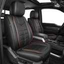 AOMSAZTO Seat Covers Fit for Ford F150 : 2009-2024 2025 2026 - F250/F350/F450 2017-2024 2025 2026 Truck Pick-up Full Set Car Seat Covers Faux Leather (Redline, 5 Seats)