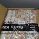 zesthome 8x10 Area Rugs for Living Room,Non-Slip Backing Washable Rugs,Vintage Large Area Rug Stain Resistant Home Decor Rug (Orange,8'x10')