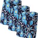 hyha Printed Couch Cushion Covers, Floral Sofa Covers Washable for 3 Cushion Couch, Stretch Pattern Outdoor Cushion Covers for Patio Furniture with Elastic Bottom(3 Packs, Bluebell)