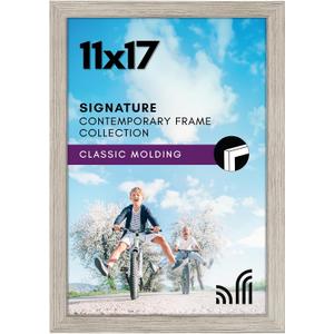 Americanflat 11x17 Picture Frame with Shatter-Resistant Glass - Signature Collection - Gallery-Style Frames Made of Engineered Wood - Photo Frame for Wall Display - Driftwood