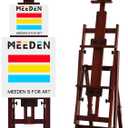 MEEDEN Multi-Function Studio Easel,H-Frame Easel,Painting Easel for Adults,Artist Easel,Floor Easel,Solid Beech Wooden Easels w/Front Wheels,Holds Canvas Art up to 77" - Walnut