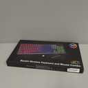 Wireless Keyboard and Mouse Combo, RGB Backlit, Rechargeable & Light Up Letters, Full-Size, Soft Typing, Sleep Mode, 2.4GHz Quiet Keyboard Set for Mac, Windows, Laptop, PC, Trueque (Matte Black)