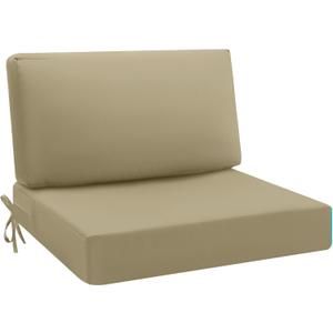 idee-home Outdoor Cushions for Patio Furniture, Outdoor Seat Cushion, Waterproof Hampton Bay Deep Seat Replacement Couch Chair Cushions for Garden Lawn Backyard Deck, 28.5 x 28.5 (Light Khaki)