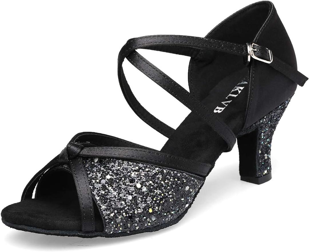Ballroom Dance Shoes Women, Latin Salsa Bachata Practice Performance Dancer Shoes
