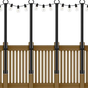 NUERPO 4 Pack String Light Poles,5Ft Metal Poles for Outdoor String Lights,Outdoor Light Poles with Post,Poles/Stand for Outside,Patio,Deck,Backyard,Garden Wedding,Party