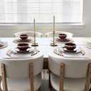 Sweejar 12 Pieces Ceramic Dinnerware Sets for 4, Burgundy Red