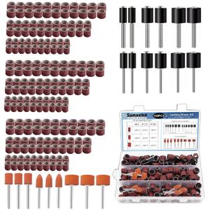 Sanding Drum Set for Most Rotary Tools-Includes 138 Aluminum Oxide Drum Sander Sanding Sleeves (80,120,240 Grit),12 Drum Mandrels and 9 Sanding Bits,Sanding Bits Tool Accessories with Box