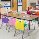 Chair Pockets for Classrooms  24 Pack, 17.3W x 15.3H Inch Felt Classroom Chair Pockets  Large & Quiet Chairback Storage Organizer with Name Slot  6 Bright Colors (24 PCS)