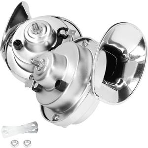 2PCS Super Loud Train Horns, Car Air Electric Snail Double Horn, 12V Waterproof Air Horns Replacement Kit, Automotive Accessories Universal for Car, Motorcycle, Truck, Bike, Boat (Silver)