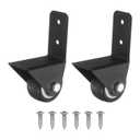 PATIKIL 1.5" Side Mount Casters 2Pcs L-Shaped Plate Fixed Caster Wheel Rigid Non-Swivel Caster for Furniture Workbench Cart Racks, Black