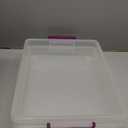 IRIS USA 6 Qt. Plastic Craft Storage Container Bins with Lids, 6 Pack, Small Art & Office Supply Organizer Tote, Sensory Bins & Boxes for Home & University, Stackable, Secure Latch Buckles, Clear