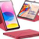 INFILAND Case for iPad (A16) 11th Generation 11 Inch 2025, iPad 10th Generation 10.9 Inch 2022 Slim Magnetic Origami Cover with Pencil Holder, Multi-Angle Stand, Auto Wake/Sleep (Watermelon Pink)