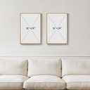 Framed Sage Green Abstract Landscape Canvas Wall Art Bedroom, 16x24 Inch, 16" W x 24" H x 2Pcs