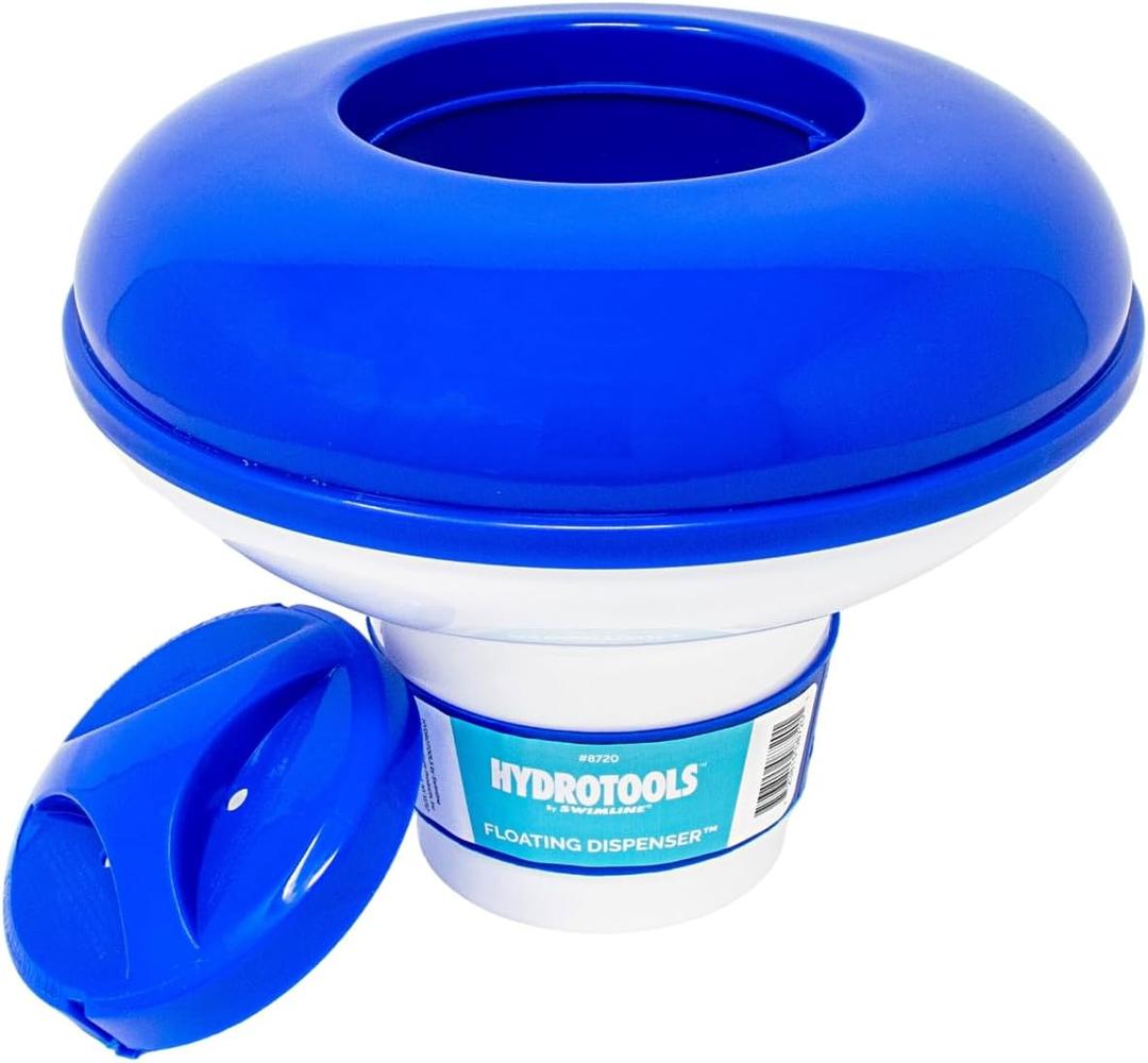 Swimline HYDROTOOLS BY SWIMLINE 8720 Extra Large Capacity Pool & Spa Chemical Dispenser | Compatible With Bromine & Chlorine Supports 1-3 Tablets | Adjustable Control Ring For Customizable Flow Rate (Classic)
