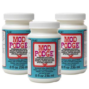 Mod Podge Dishwasher Safe Waterbased Sealer, Decoupage Glue with Gloss Finish, 8 fl oz (Pack of 3), Clear (CS15059A)