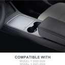 JVMA Center Console Organizer for Tesla Model Y 2024 2023 2022 2021 and Model 3 2021-2023 Accessories with Backlight Transparent Smooth Slide 3 Carbon Edition Upgrade