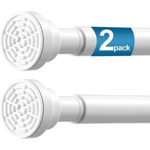 2Pack Tension Curtain Rod 31 to 75 Inch Spring Tension Rods for Windows Adjustable Curtain Rod No Drilling Expandable Pressure Curtain Rod Shower Rods for Closets,Bathroom,Kitchen,Doorway