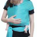 Baby Wrap Sling Carrier for Newborn, Infant, Toddler, Kid | Breathable Lightweight Stretch Mesh Water Sling | Nice for Summer, Pool, Beach, Swimming | Perfect Shower Gift Bluishgreen
