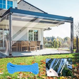 Clear Tarp with Grommets,5x7ft Transparent Heavy Duty Water Resistant Tarp Cover with Reinforced Edge,14Mil Thickened Tear Resistant PVC Vinyl Tarpaulin Enclosure for Patio,Porch and Outdoor